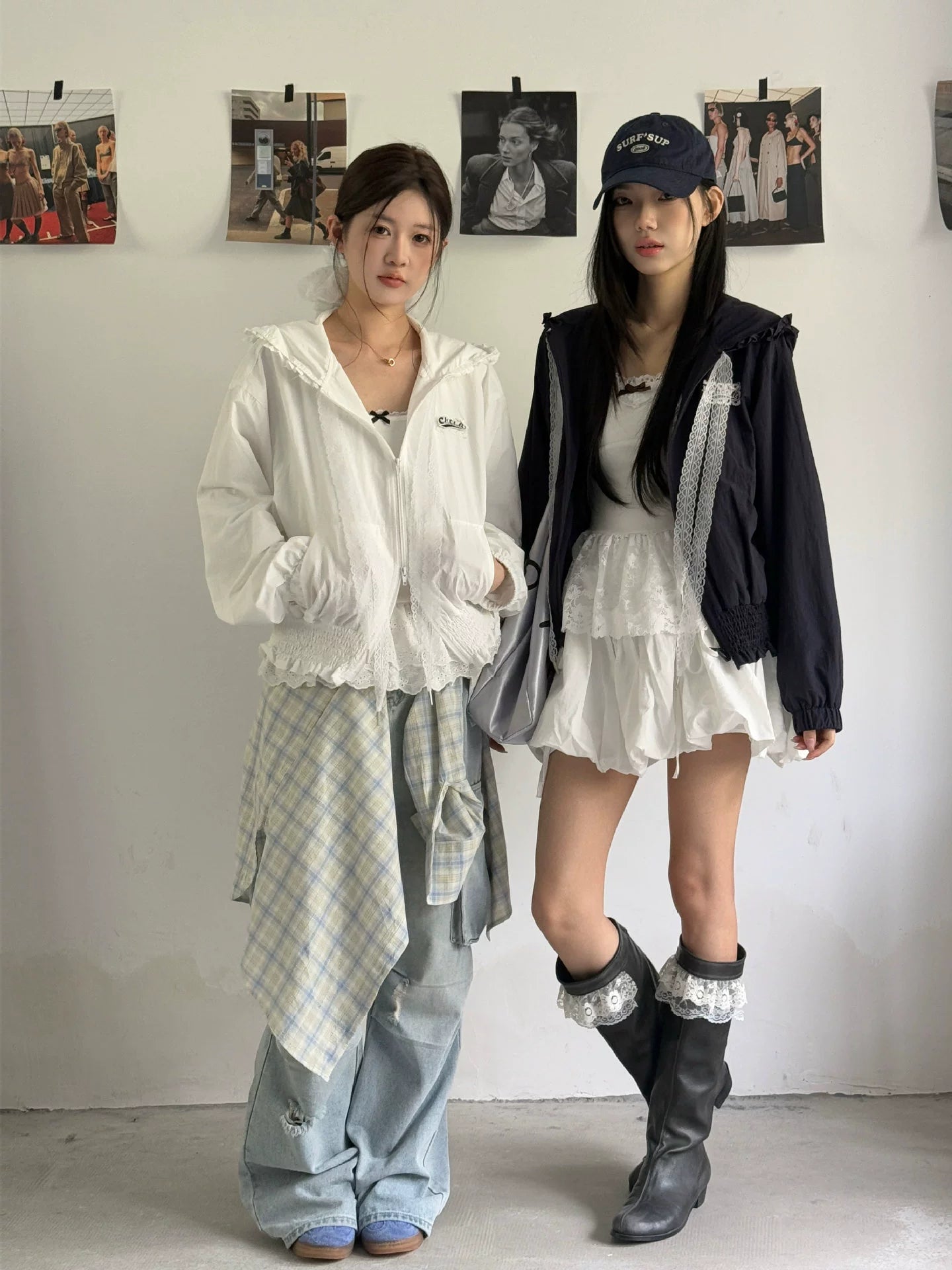 カジュアルフリルデザインショートジャケット