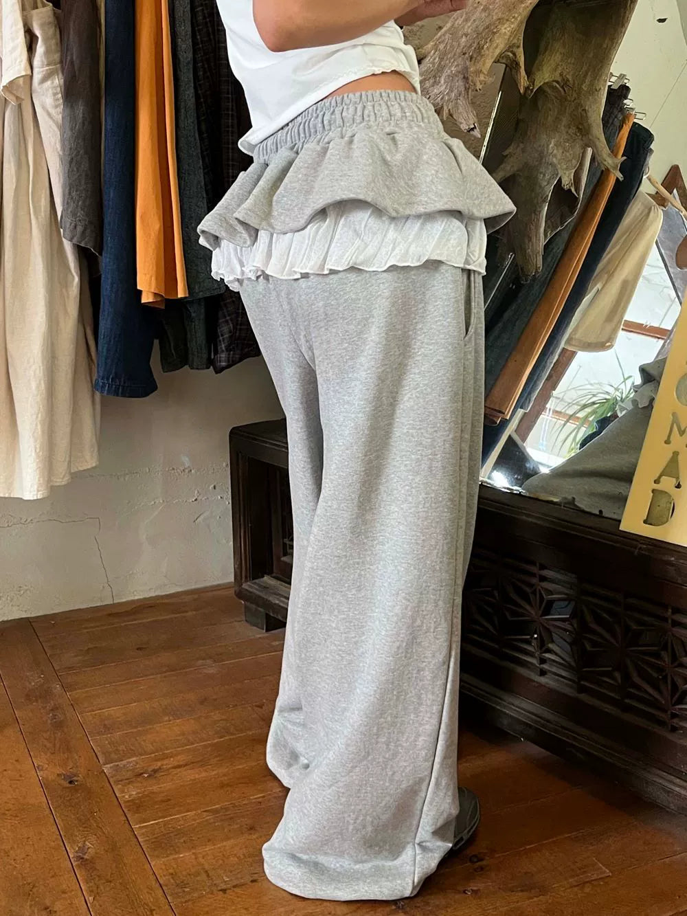 ドッキングレーススカートスウェットパンツ