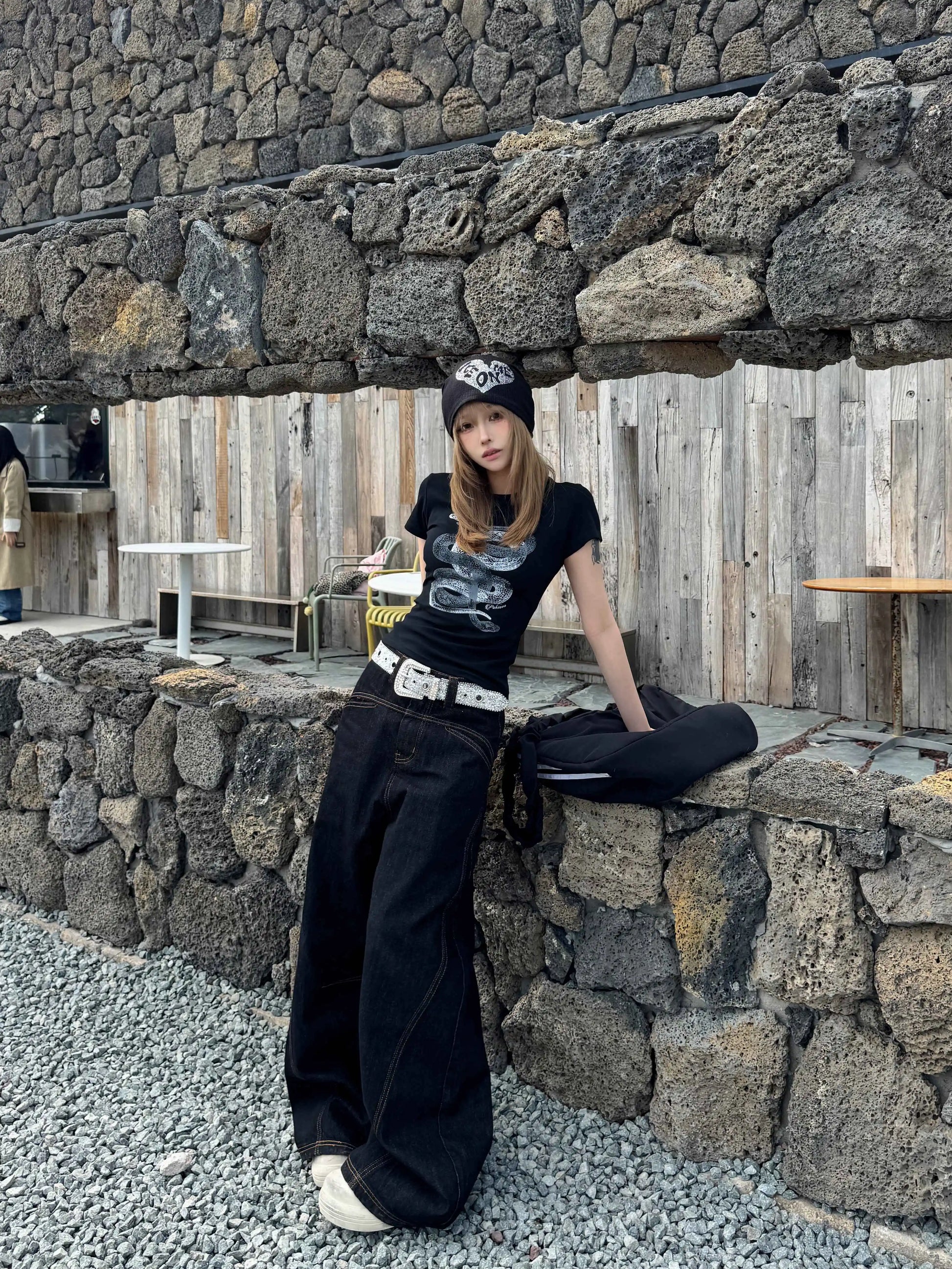 スネーククロップドTシャツ