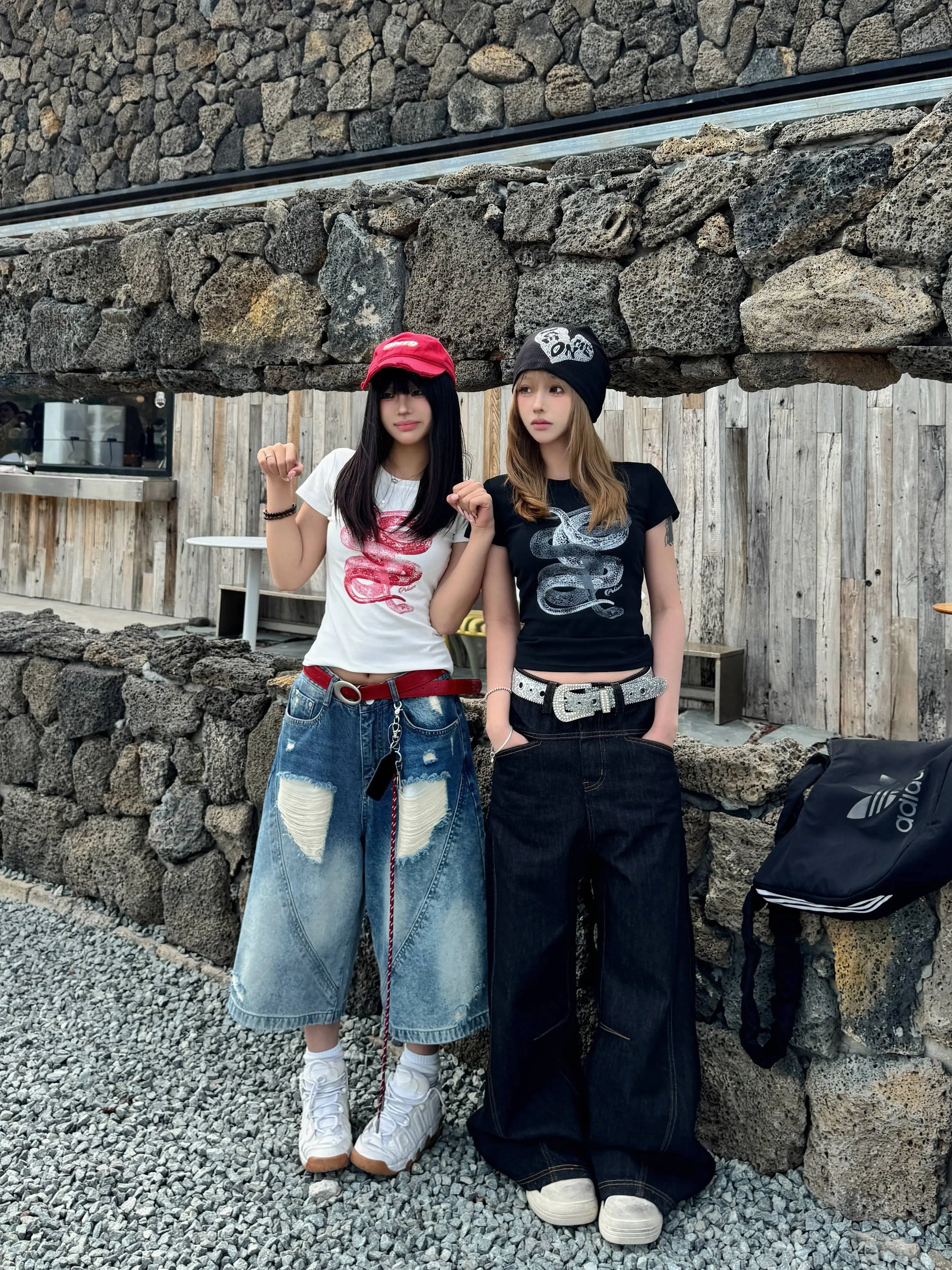 スネーククロップドTシャツ