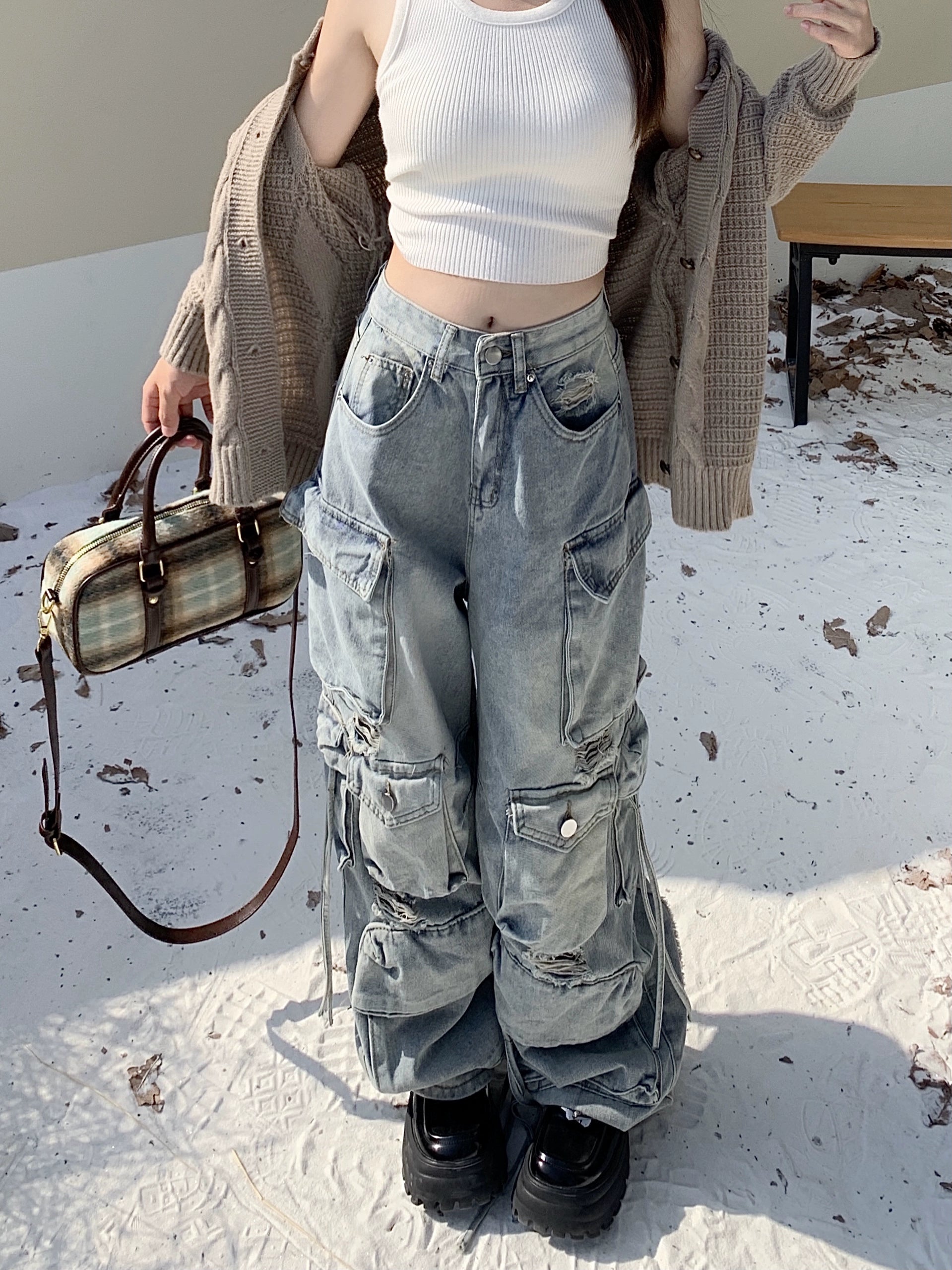 マルチポケットウォッシュグラデーションデニム