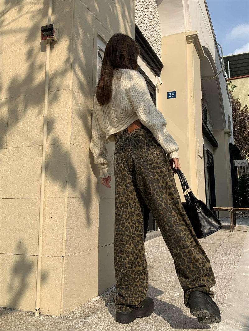 レオパードデニムパンツ