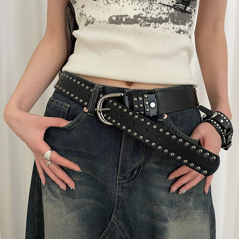 スタッズデコレーションベルト