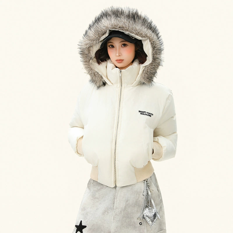 y2k レオパードプリント フェイクファーダウン フェイクファーフード