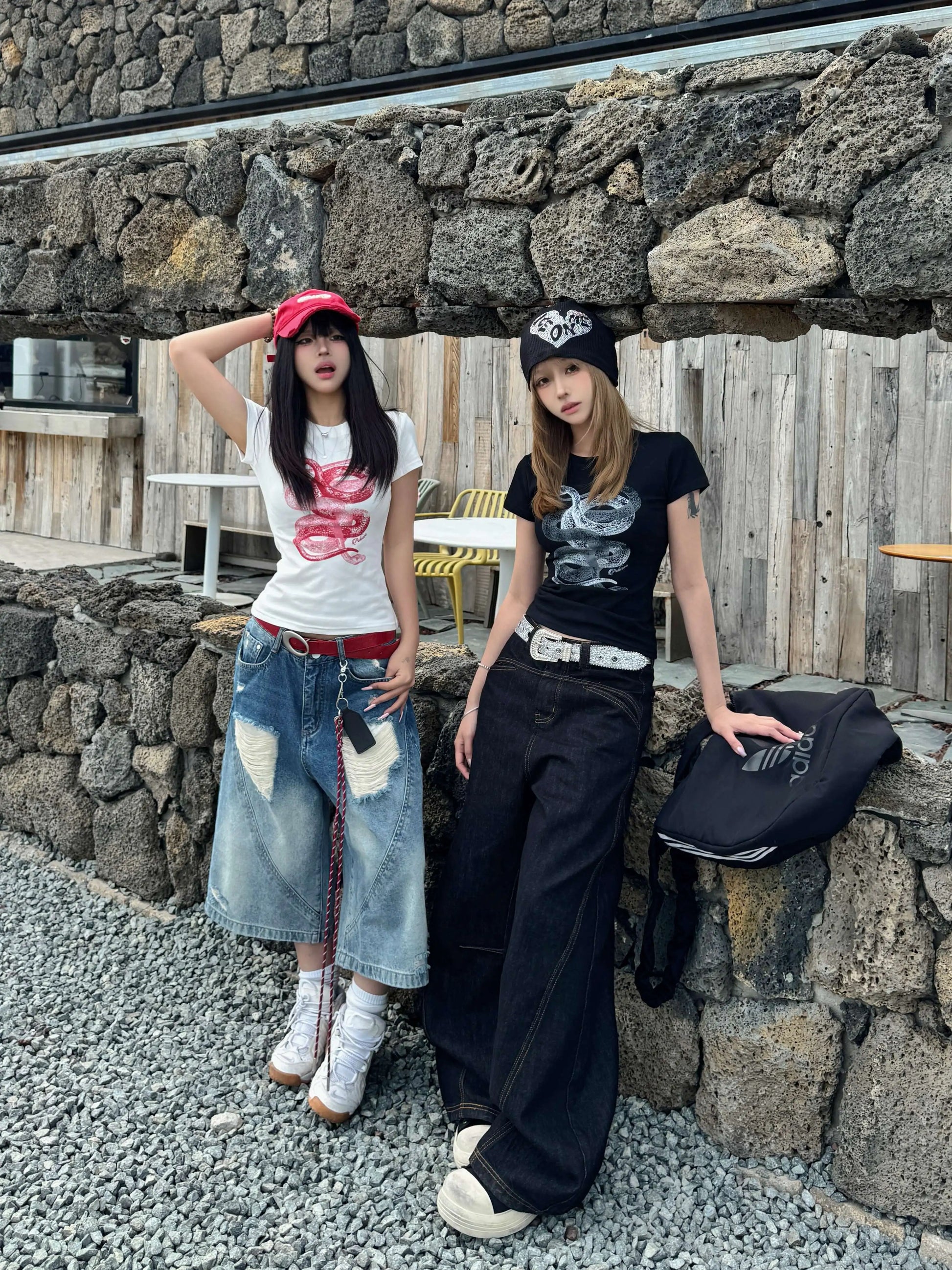 スネーククロップドTシャツ