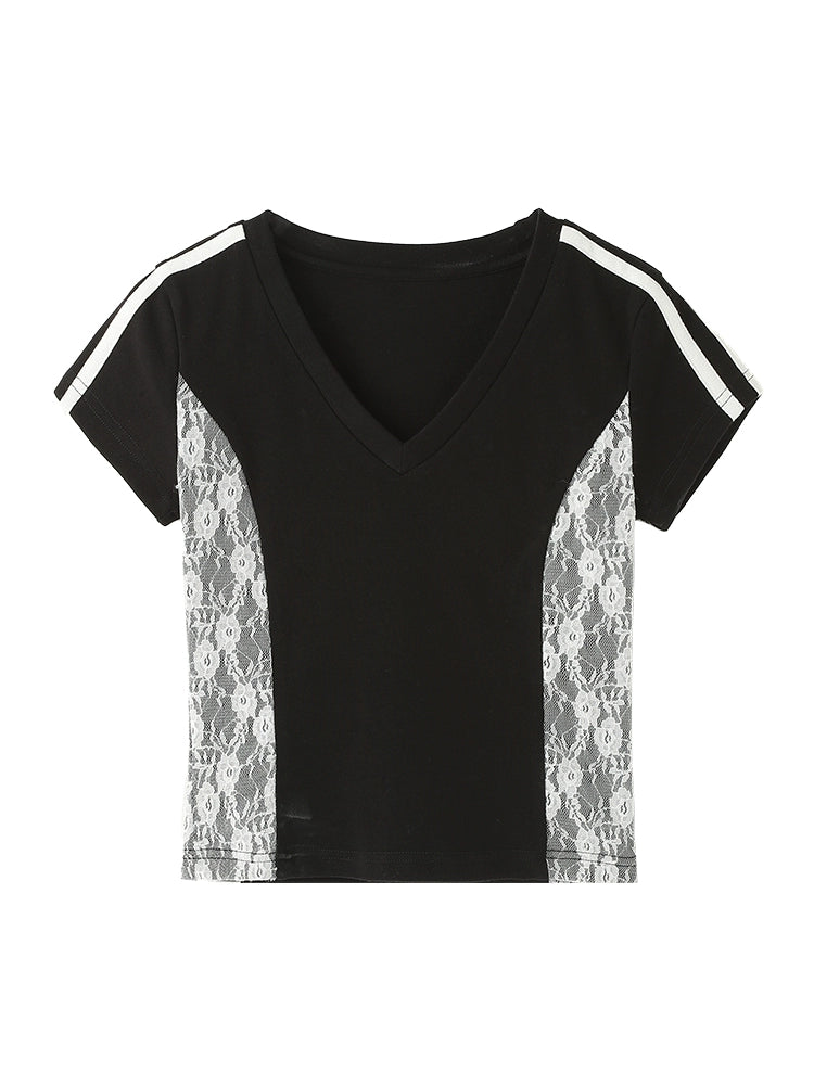 レースクロップドTシャツ