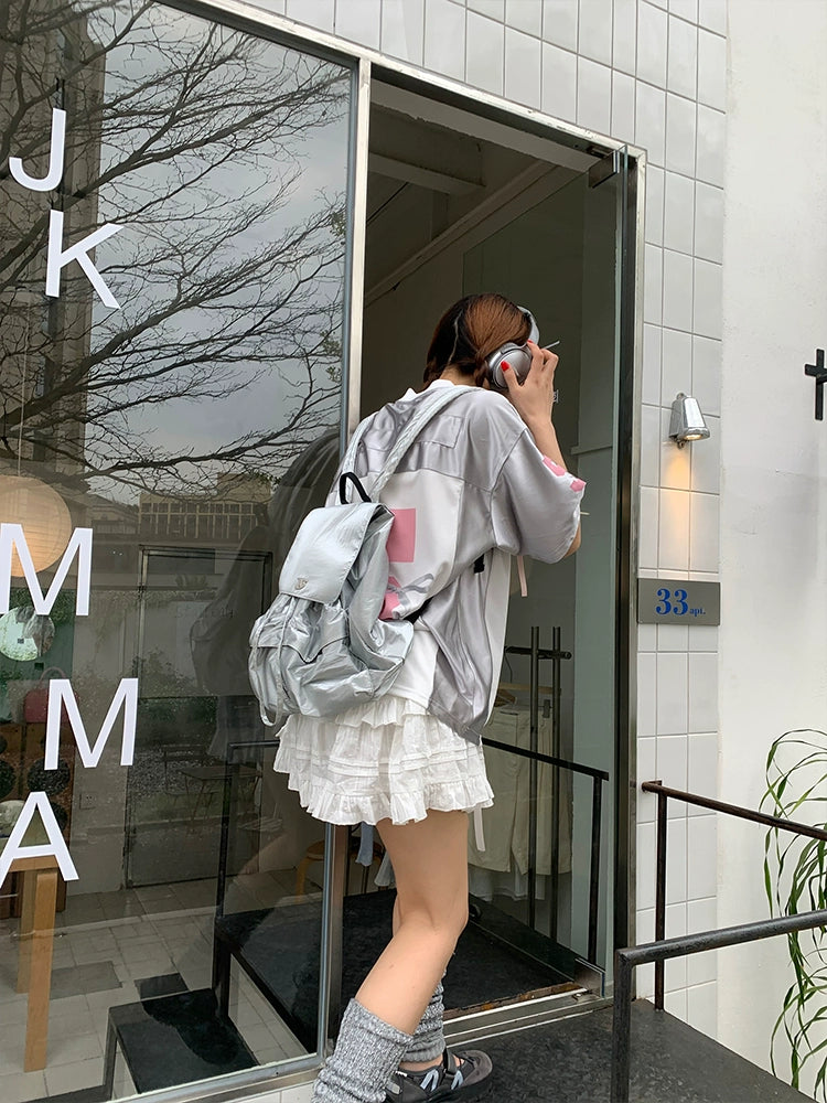 シルバースリーブフットボールシャツ KOR46