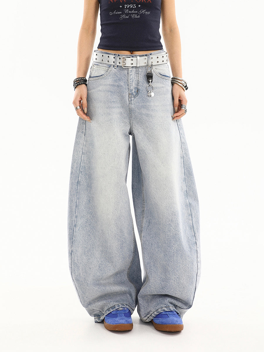 ウォッシュドライトワイドデニムパンツ KDS372