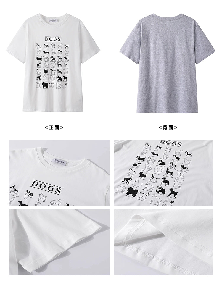 ドッグパターンTシャツ