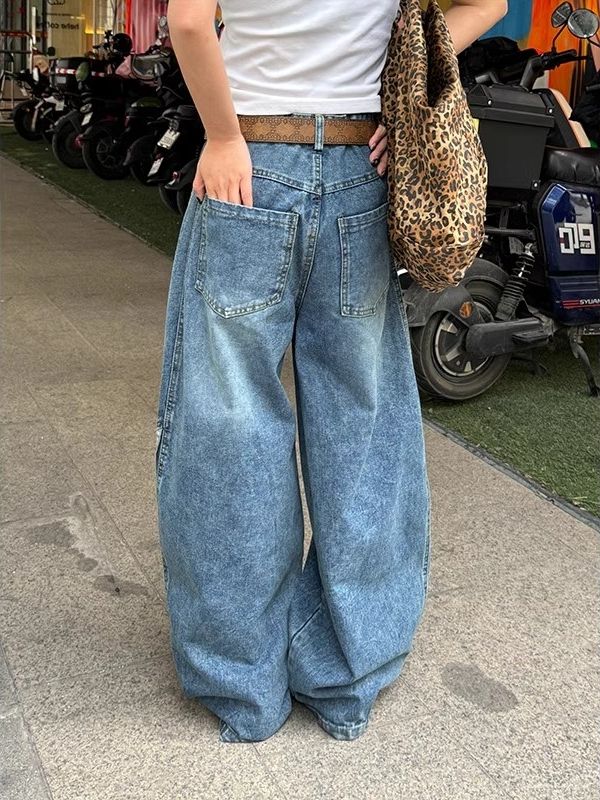 ヴィンテージウォッシュドサイドラインデニムパンツ