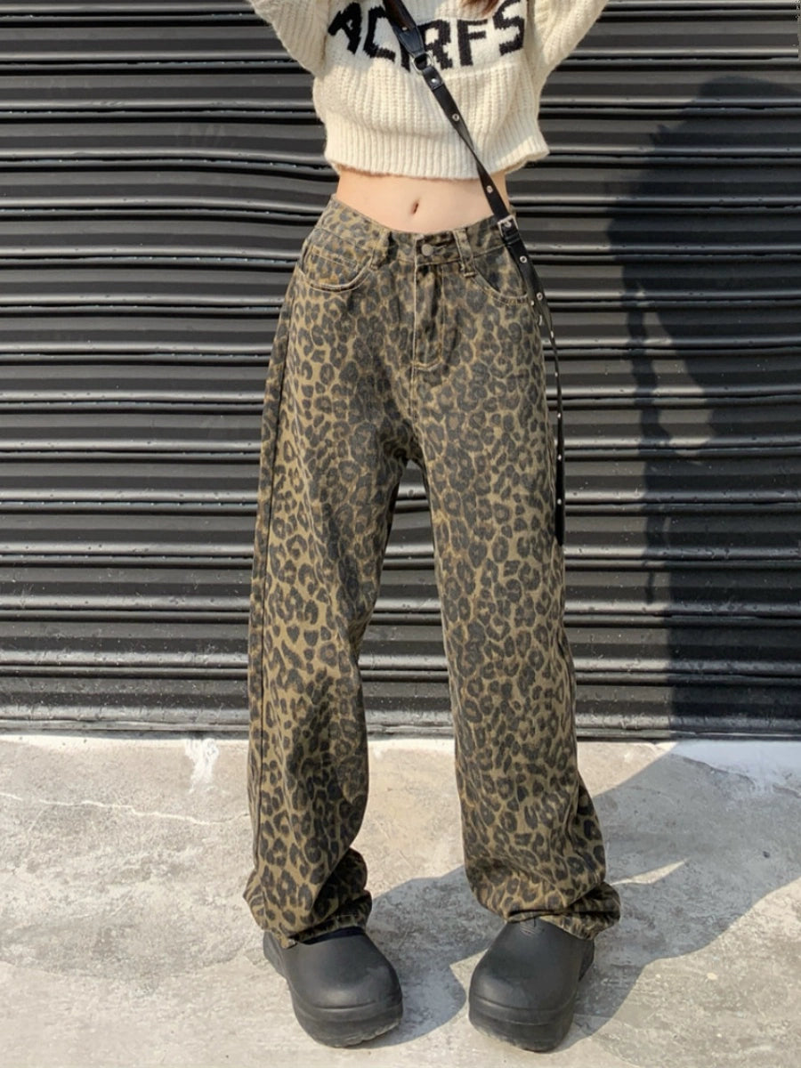 レオパードデニムパンツ