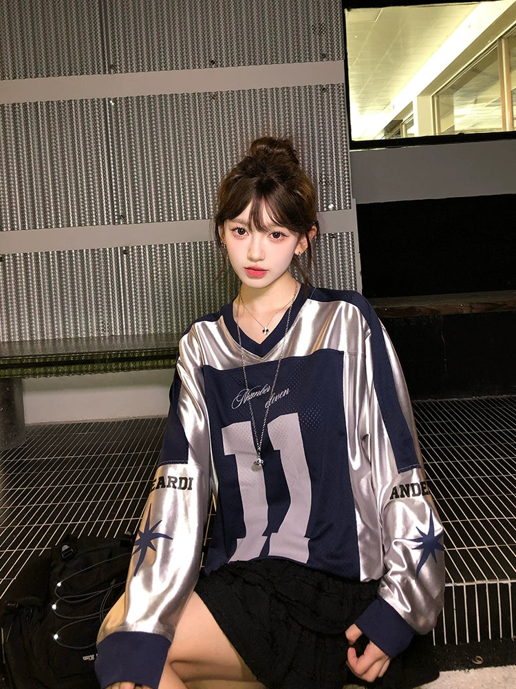 ナンバー11フットボールロングスリーブTシャツ AND78 – 100StarS ナンバー11フットボールロングスリーブTシャツ AND78 – 100StarS