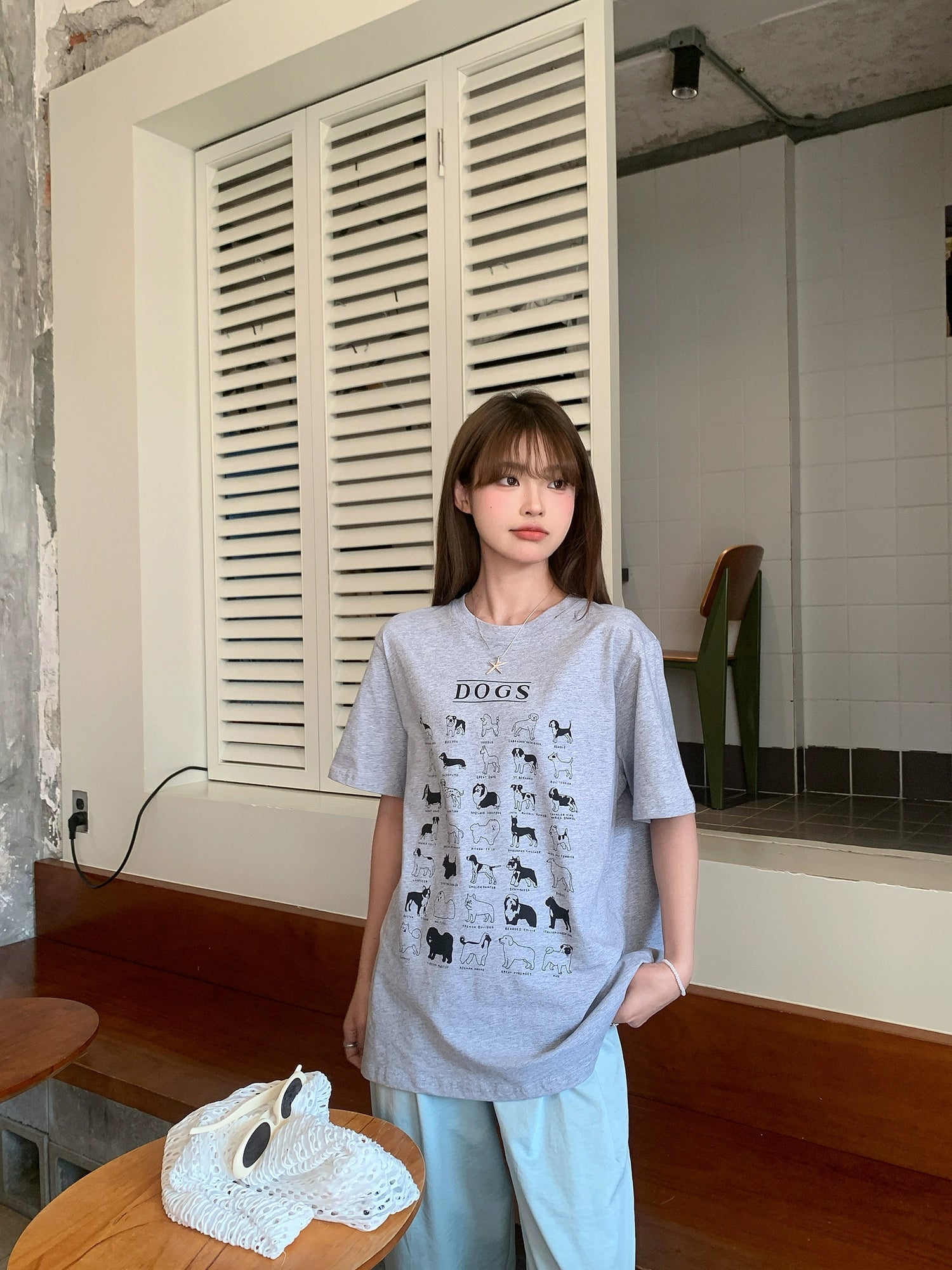 ドッグパターンTシャツ