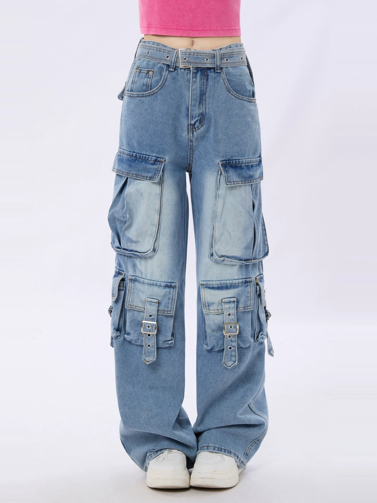 URKOOL フリンジ マルチポケット カーゴジーンズ バギー URKOOL URKOOL フリンジ マルチポケット カーゴジーンズ バギー URKOOL