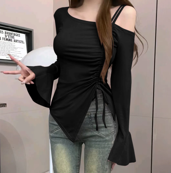 ギャザーオフショルトップス