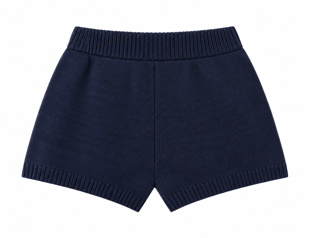 ミニマルリブ ニットショートパンツ