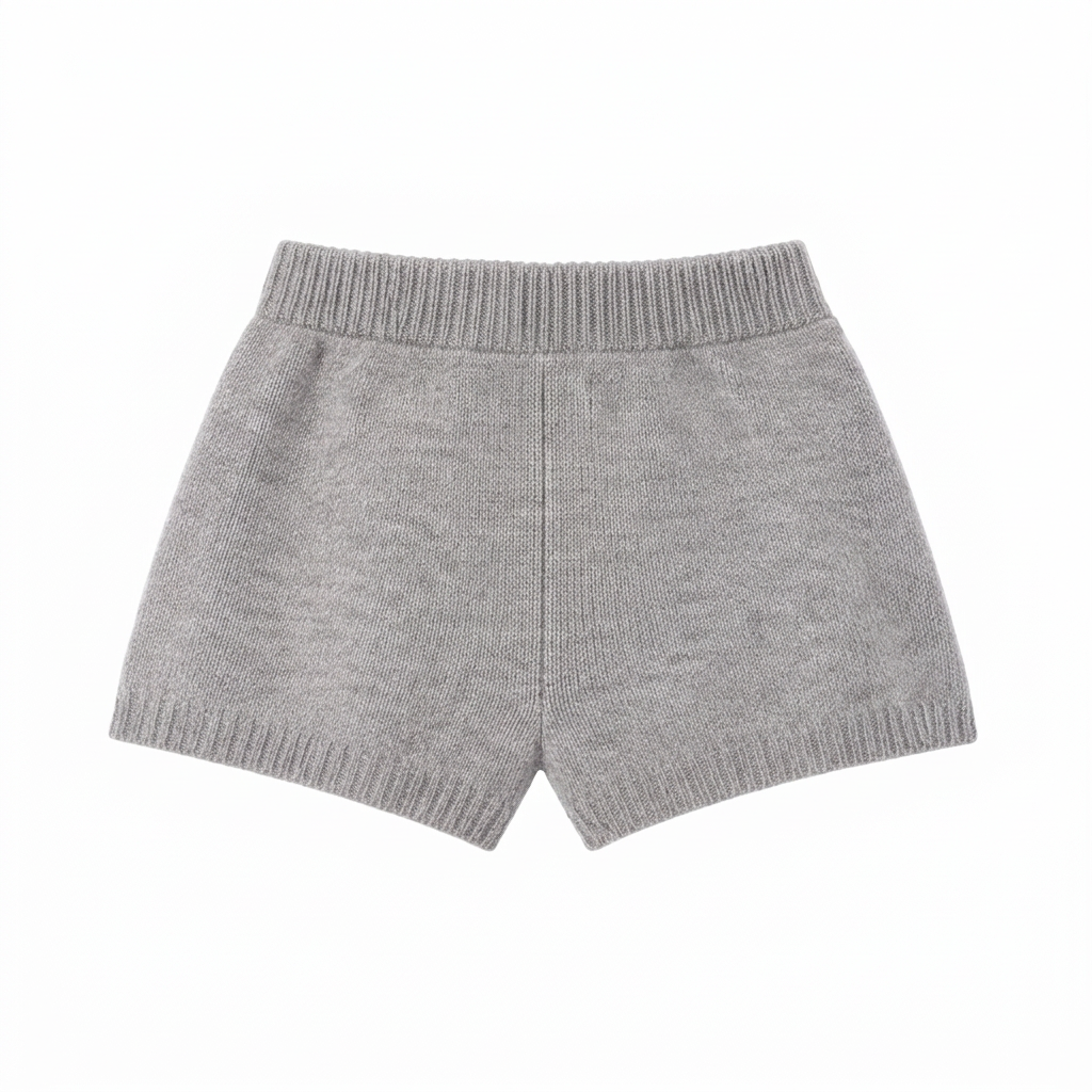 ミニマルリブ ニットショートパンツ