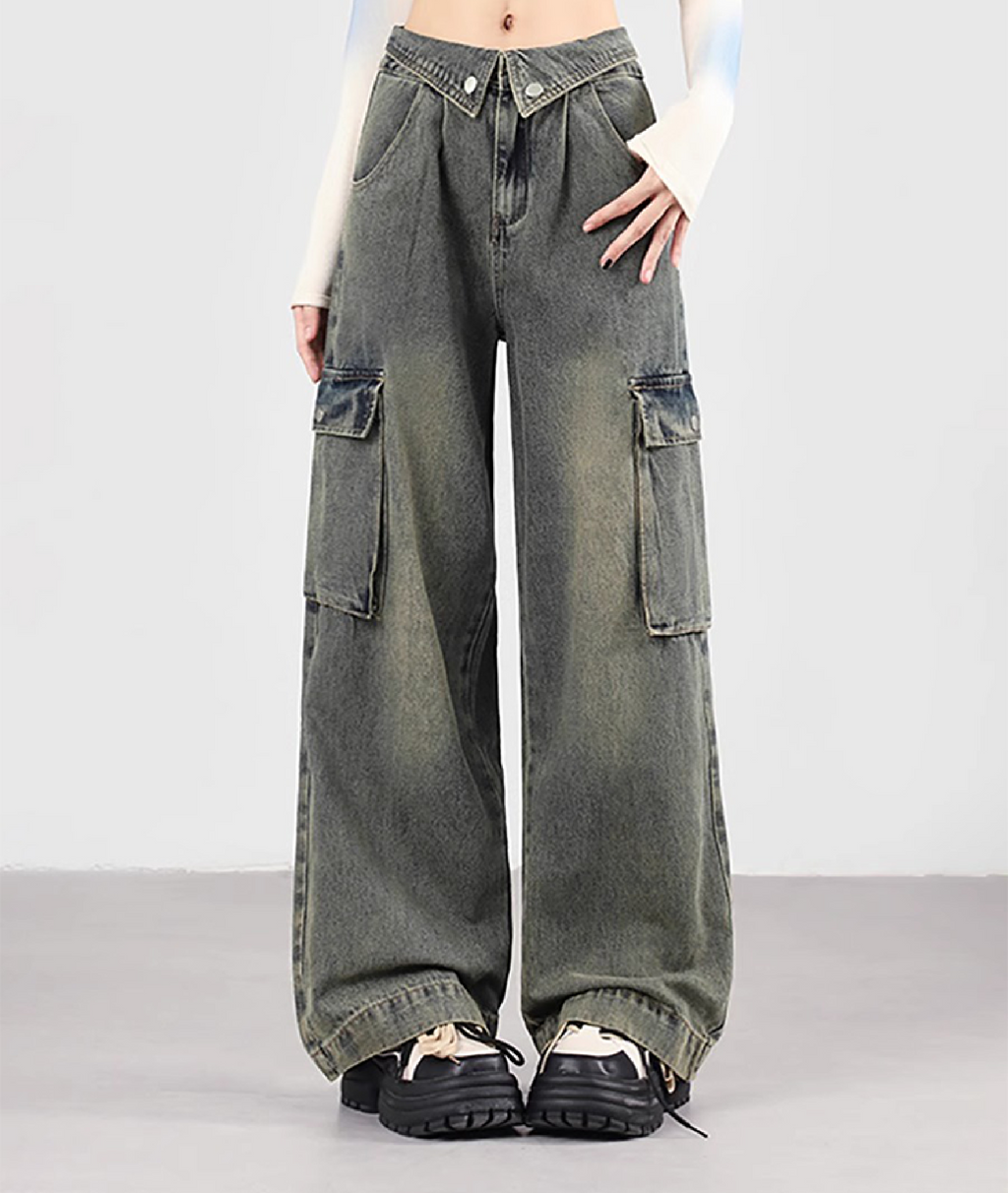 CLEL】Heavy Weight Vintage Design Cargo Pants