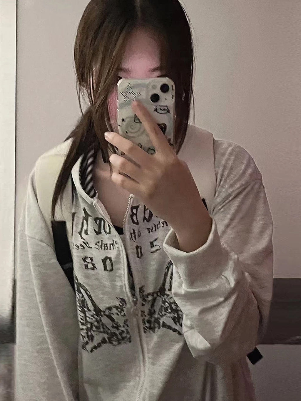 Y２K ヴィンテージ風ジップパーカー