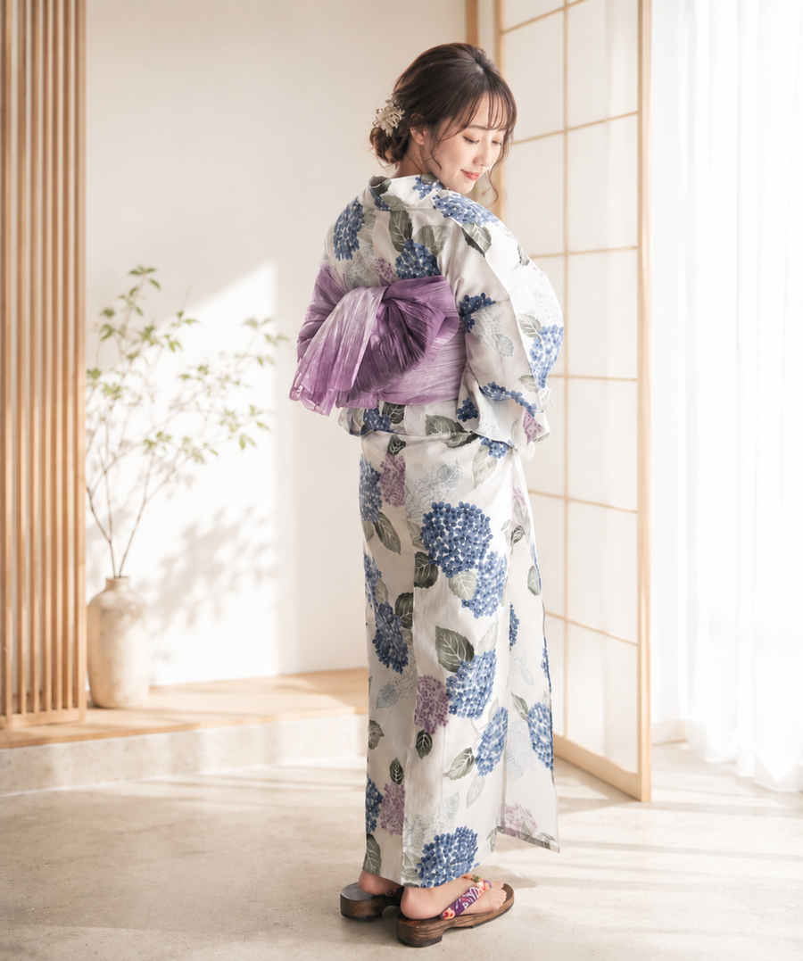 ガーリーパステルフラワー浴衣セット