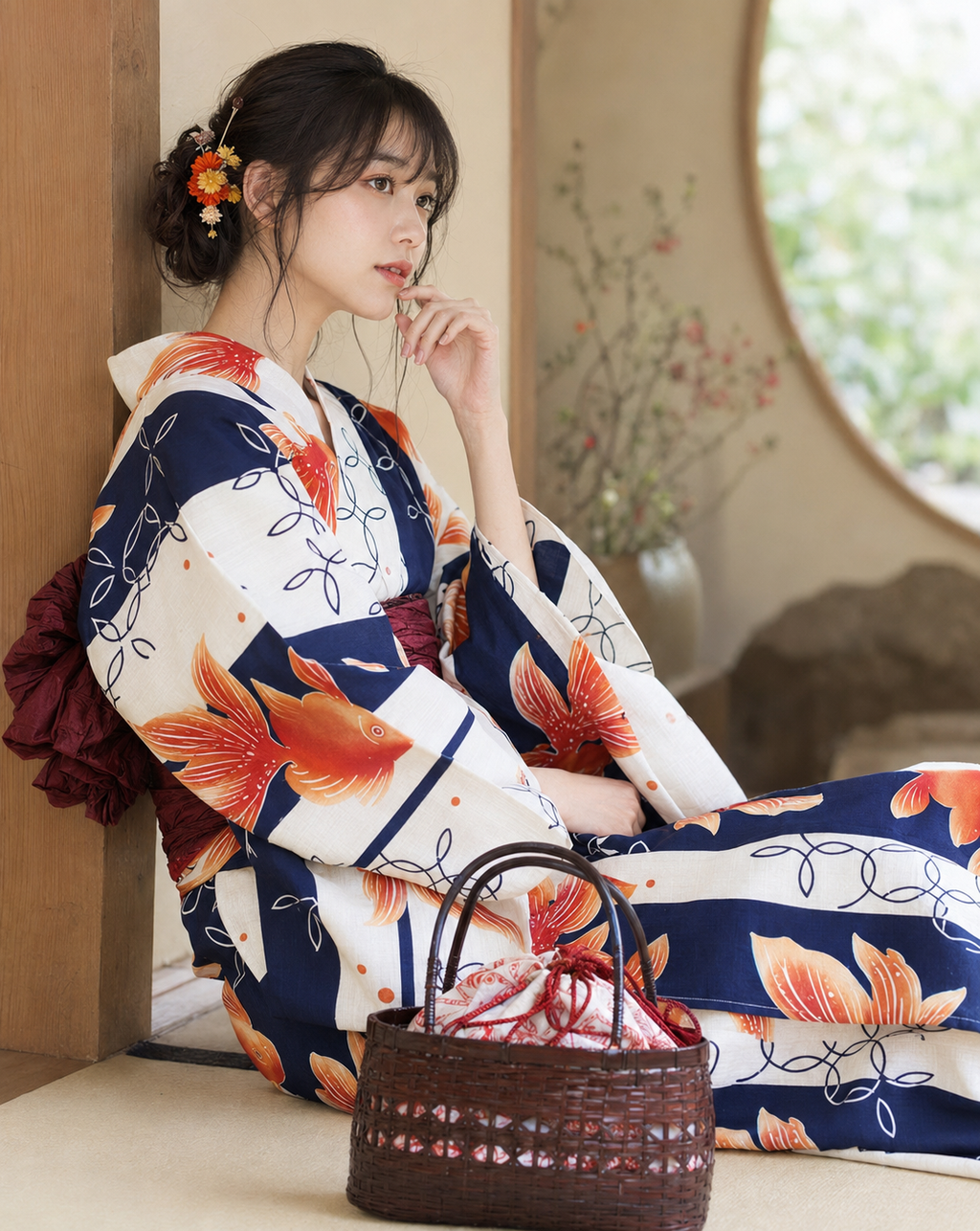 金魚柄フェミニン浴衣セット