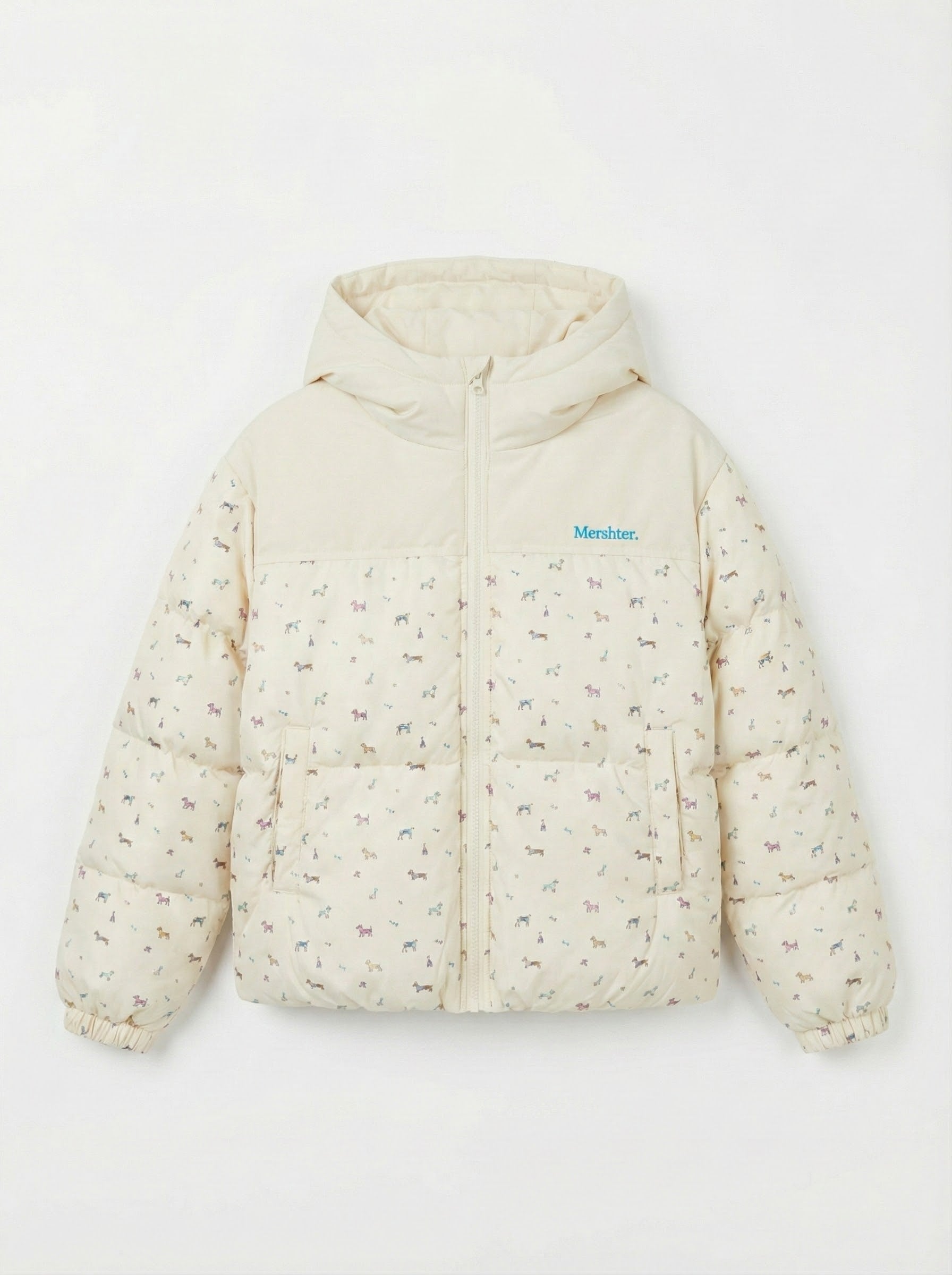 ドッグパターンショートダウンジャケット