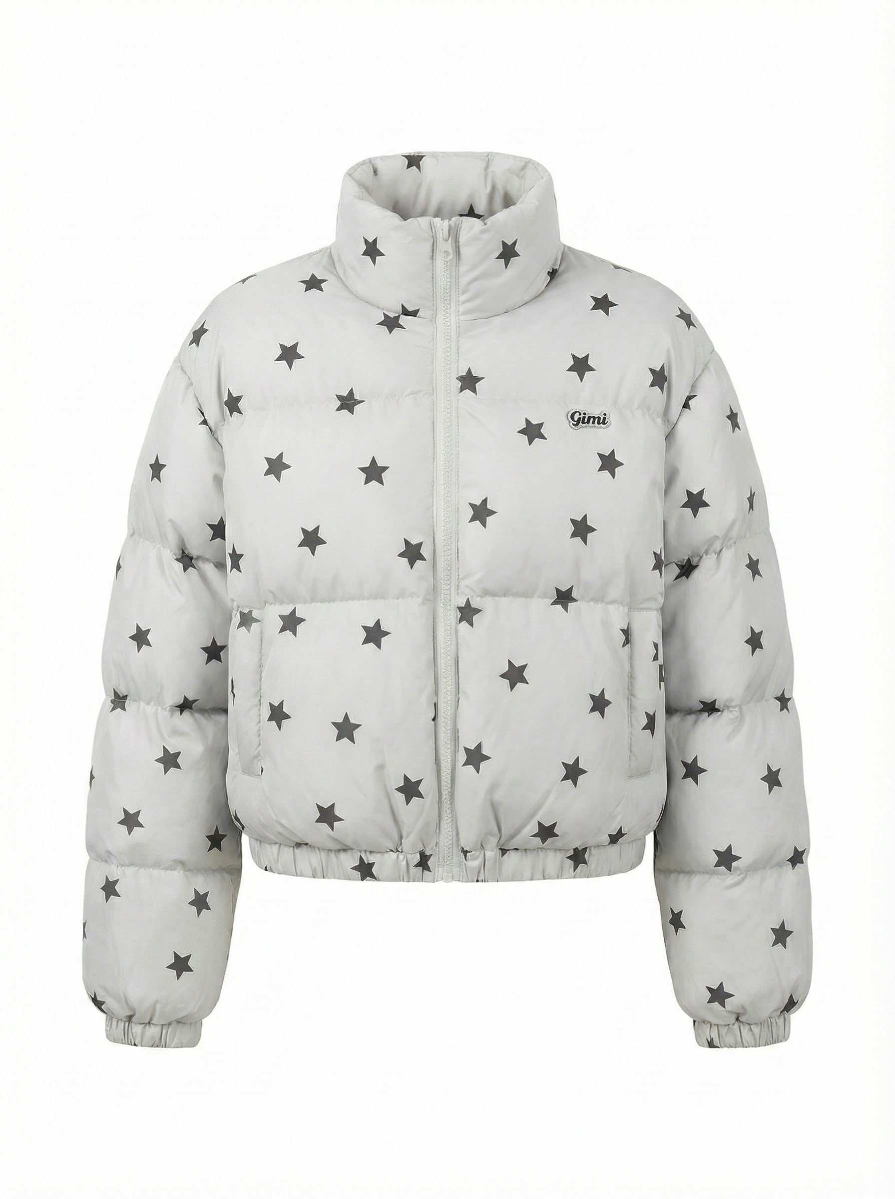 スタープリントスタンドカラーダウンジャケット