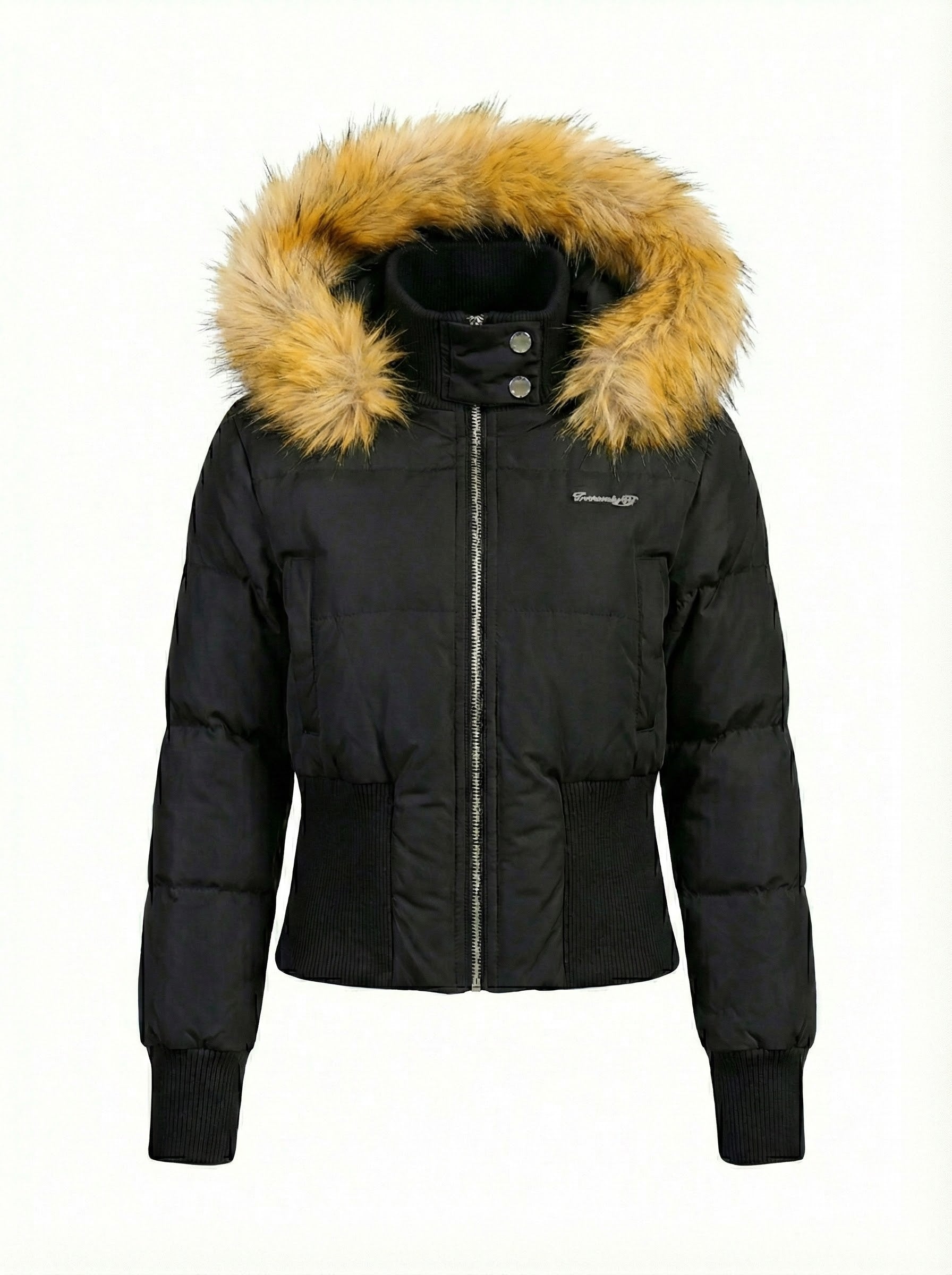 ファーフードショートダウンジャケット(ファー取り外し可能)