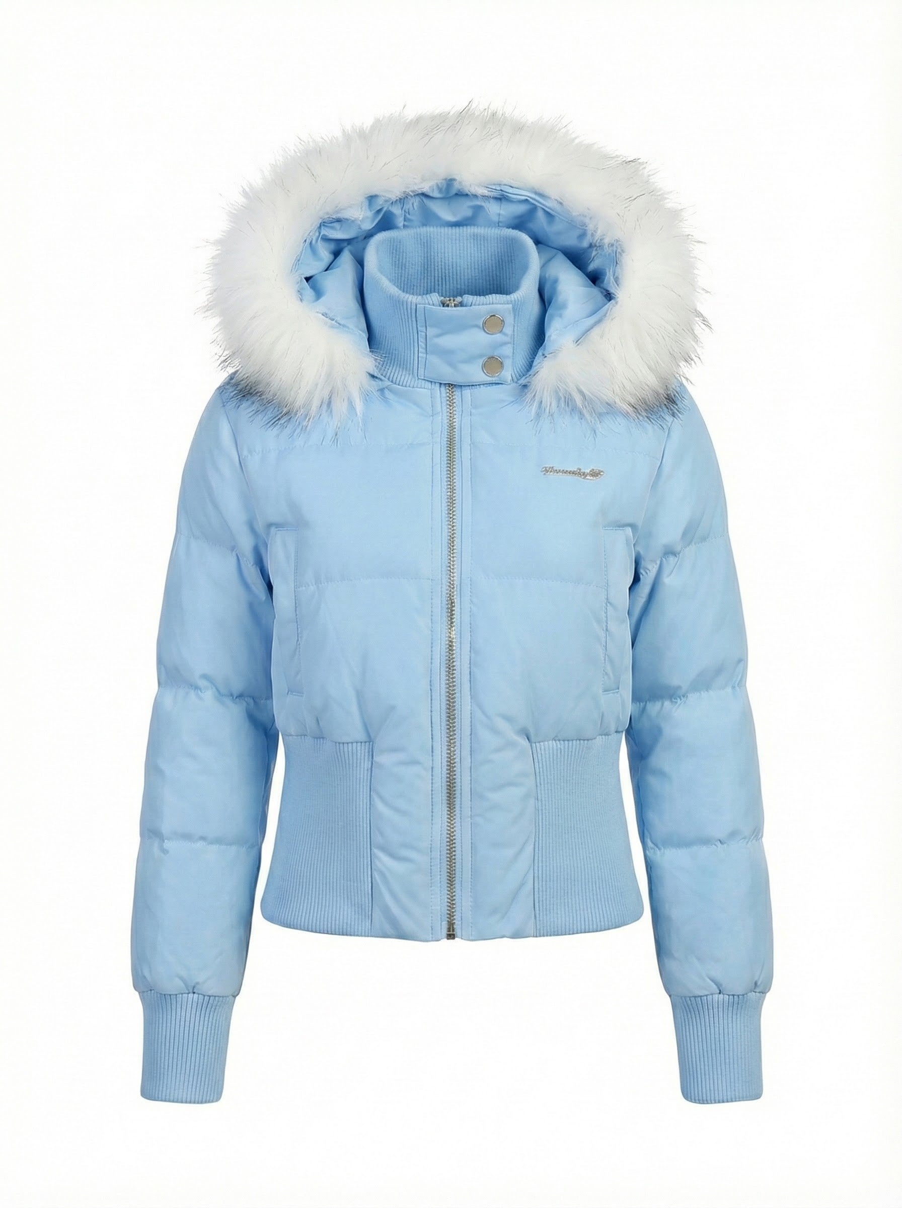 ファーフードショートダウンジャケット(ファー取り外し可能)