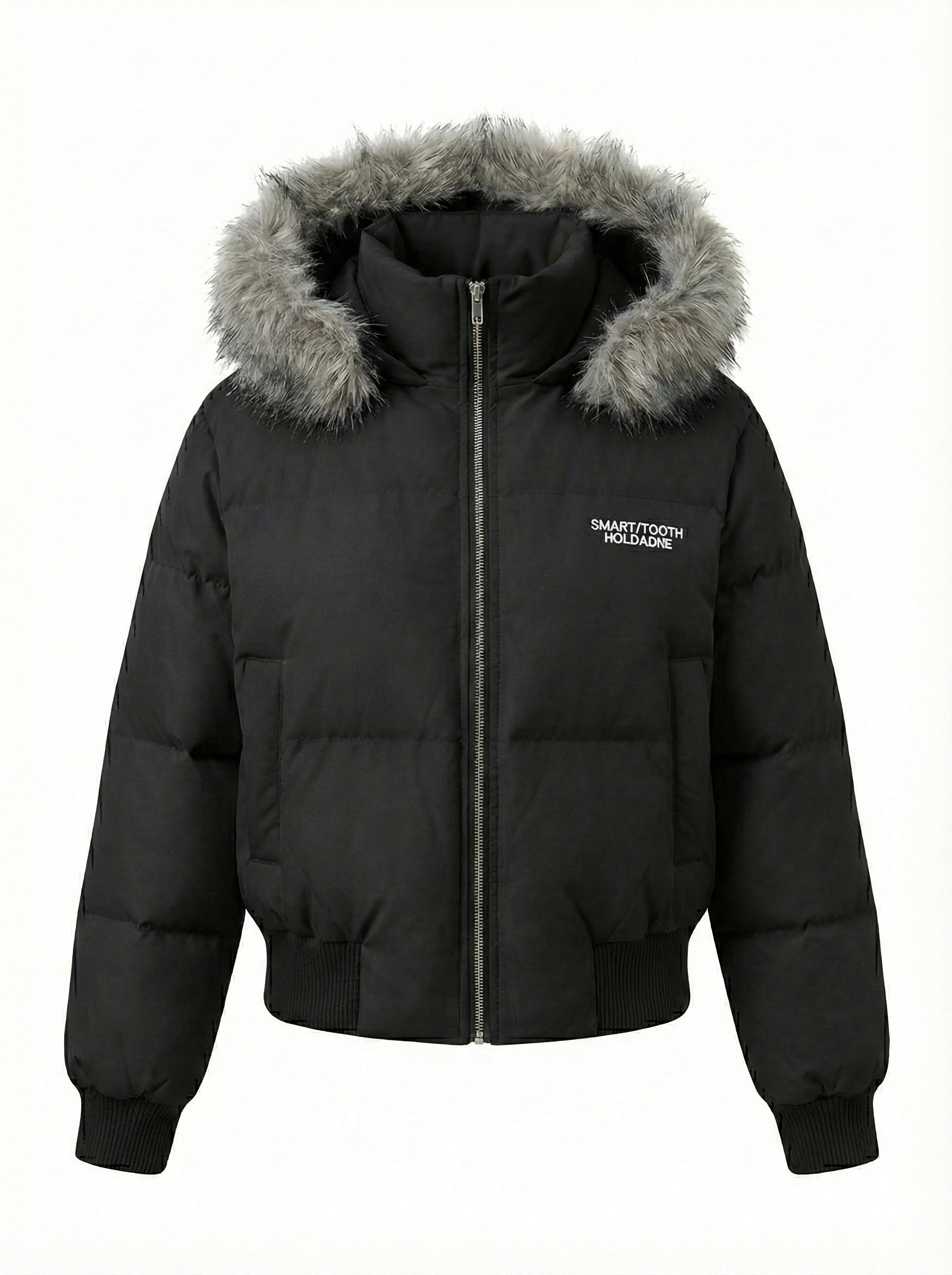 フェイクファーフードショートダウンジャケット