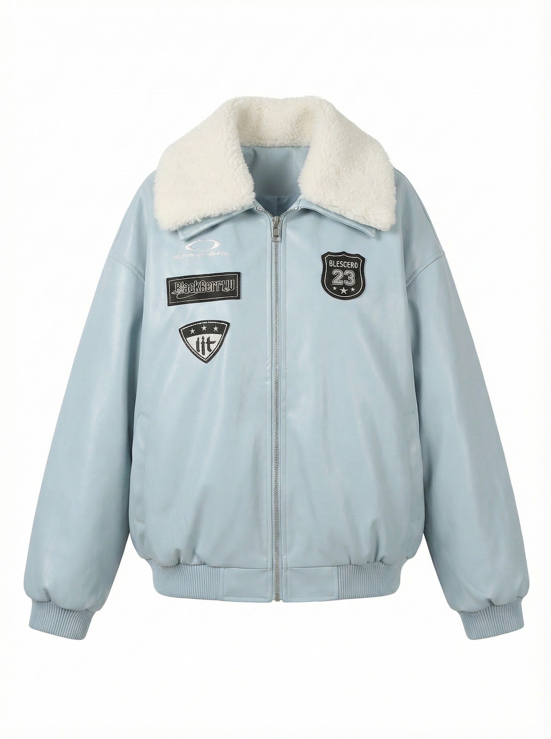 PUレザーオーバーサイズボアジャケット(ファー取り外し可能)