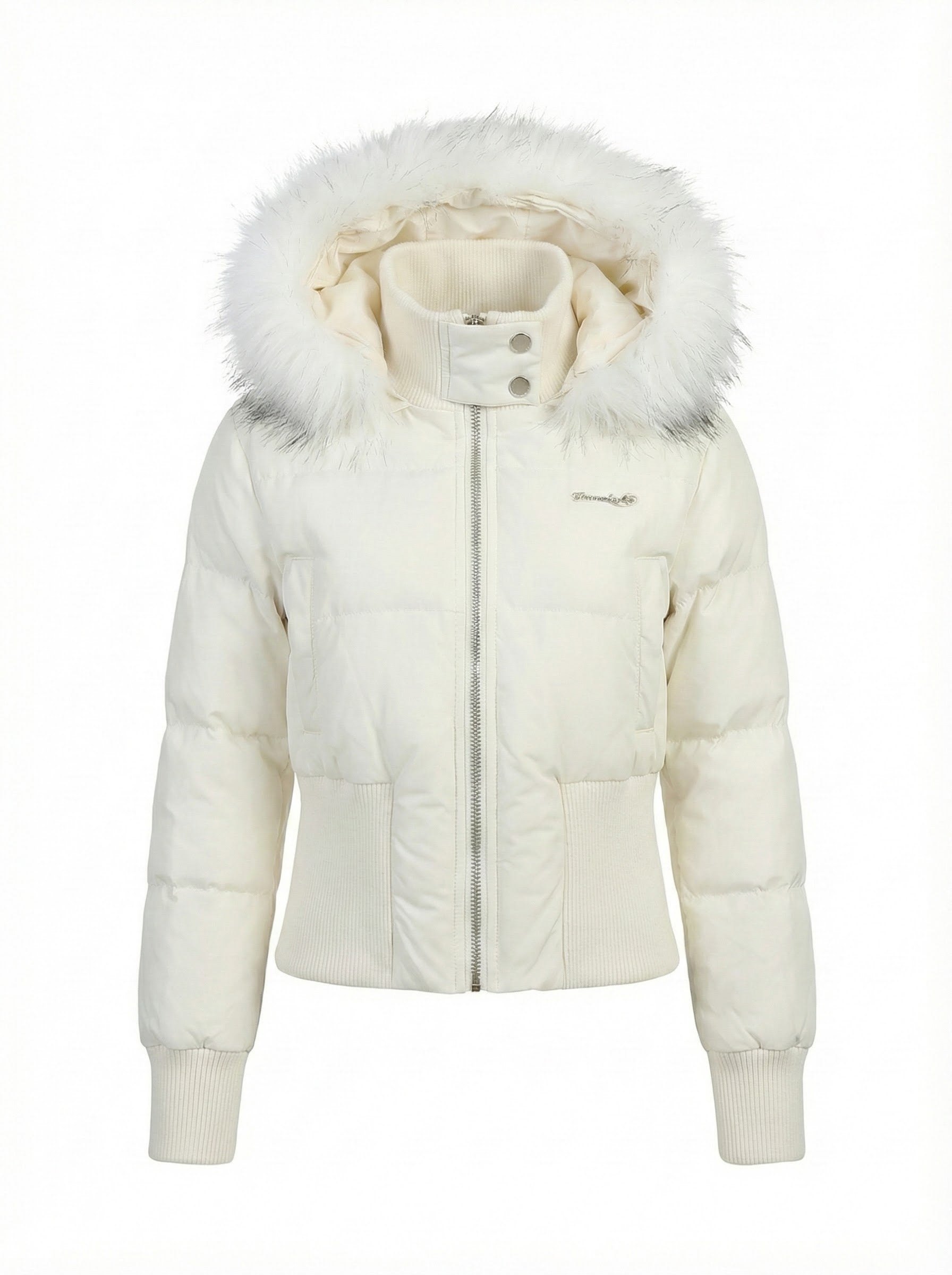 ファーフードショートダウンジャケット(ファー取り外し可能)