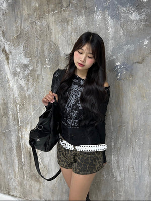 グラフィティワンショルダー ロングTシャツ