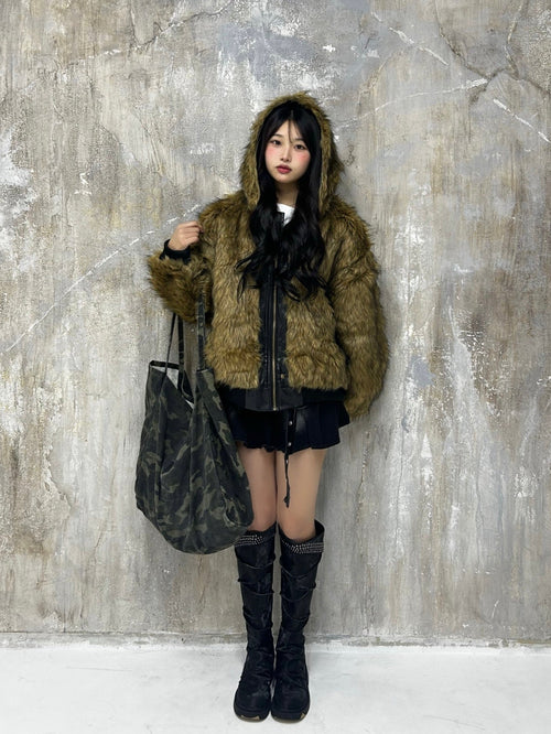 リバーシブルレザーファーオーバージャケット