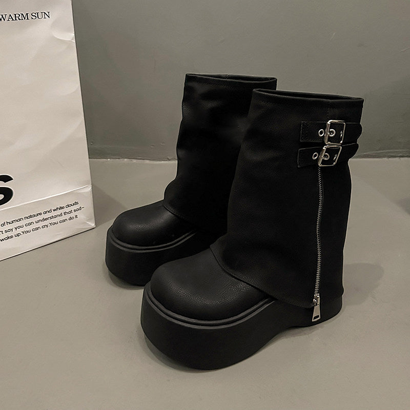 厚底ゴシックショートブーツ