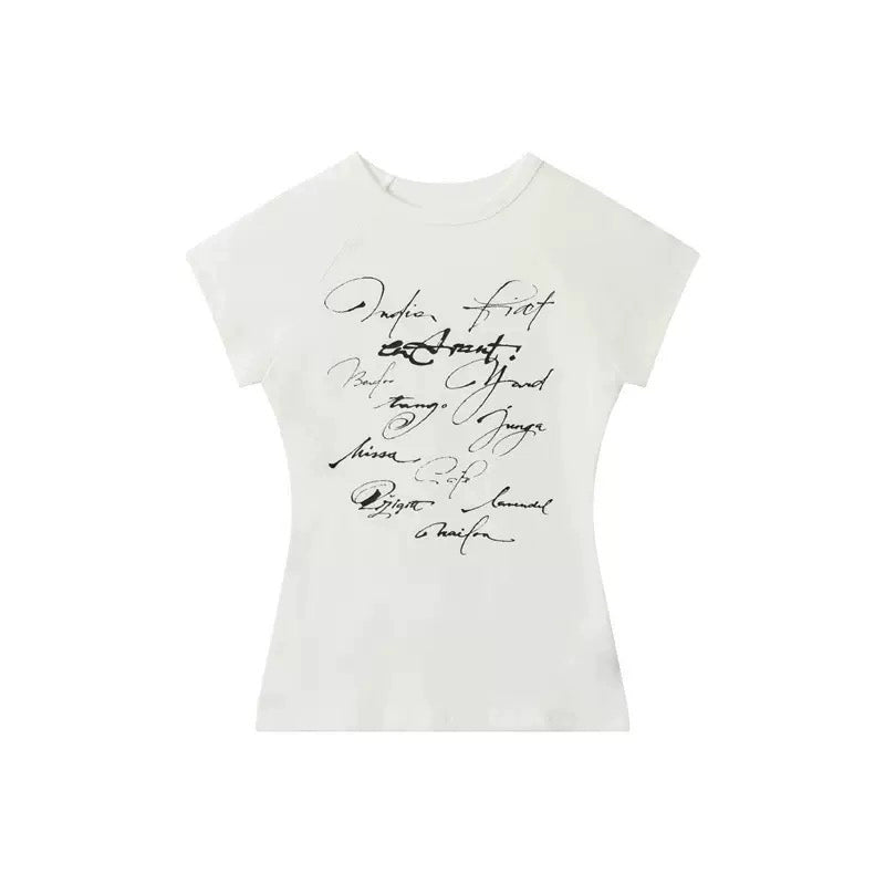 レターインククロップドTシャツ