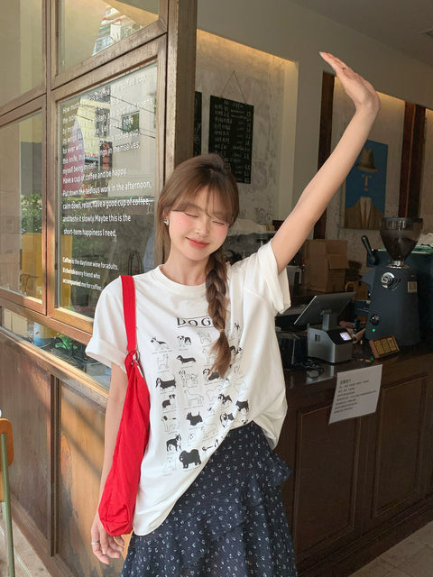 ドッグパターンTシャツ