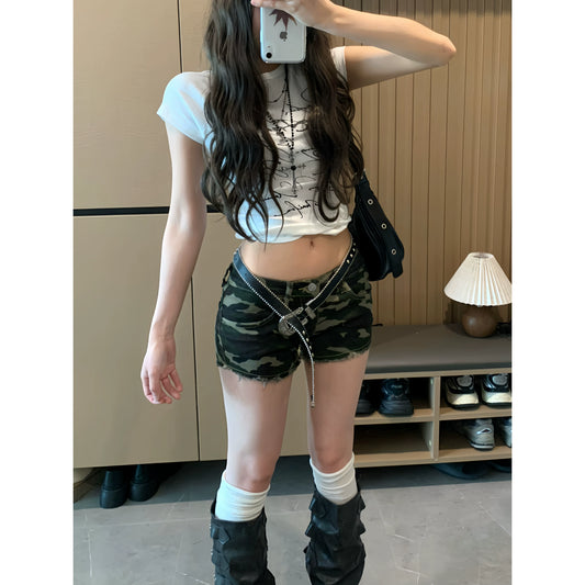 カモダメージショートパンツ