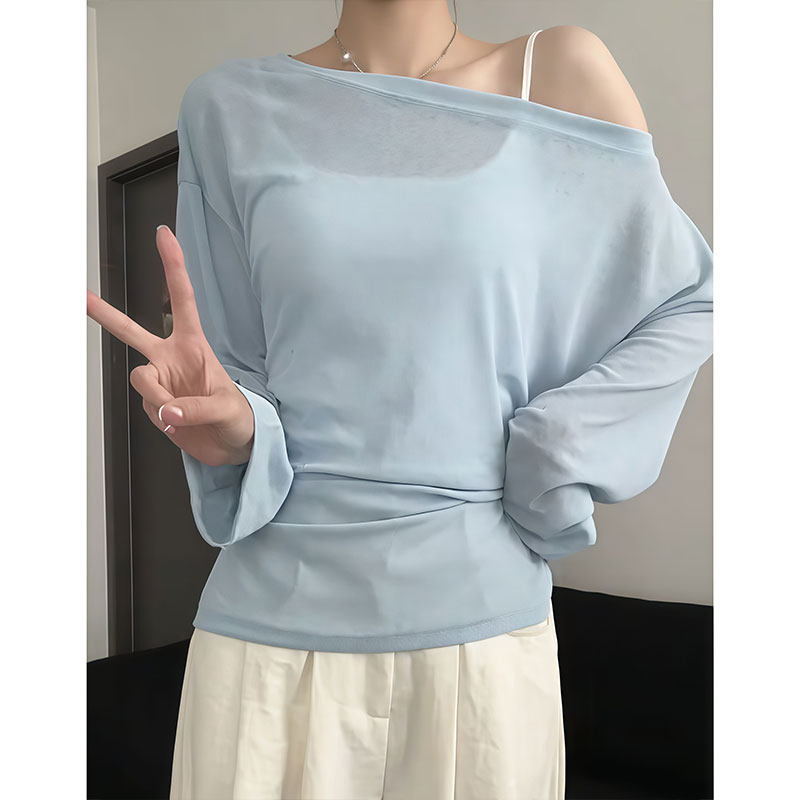 ウエストリボンオフショルロンT