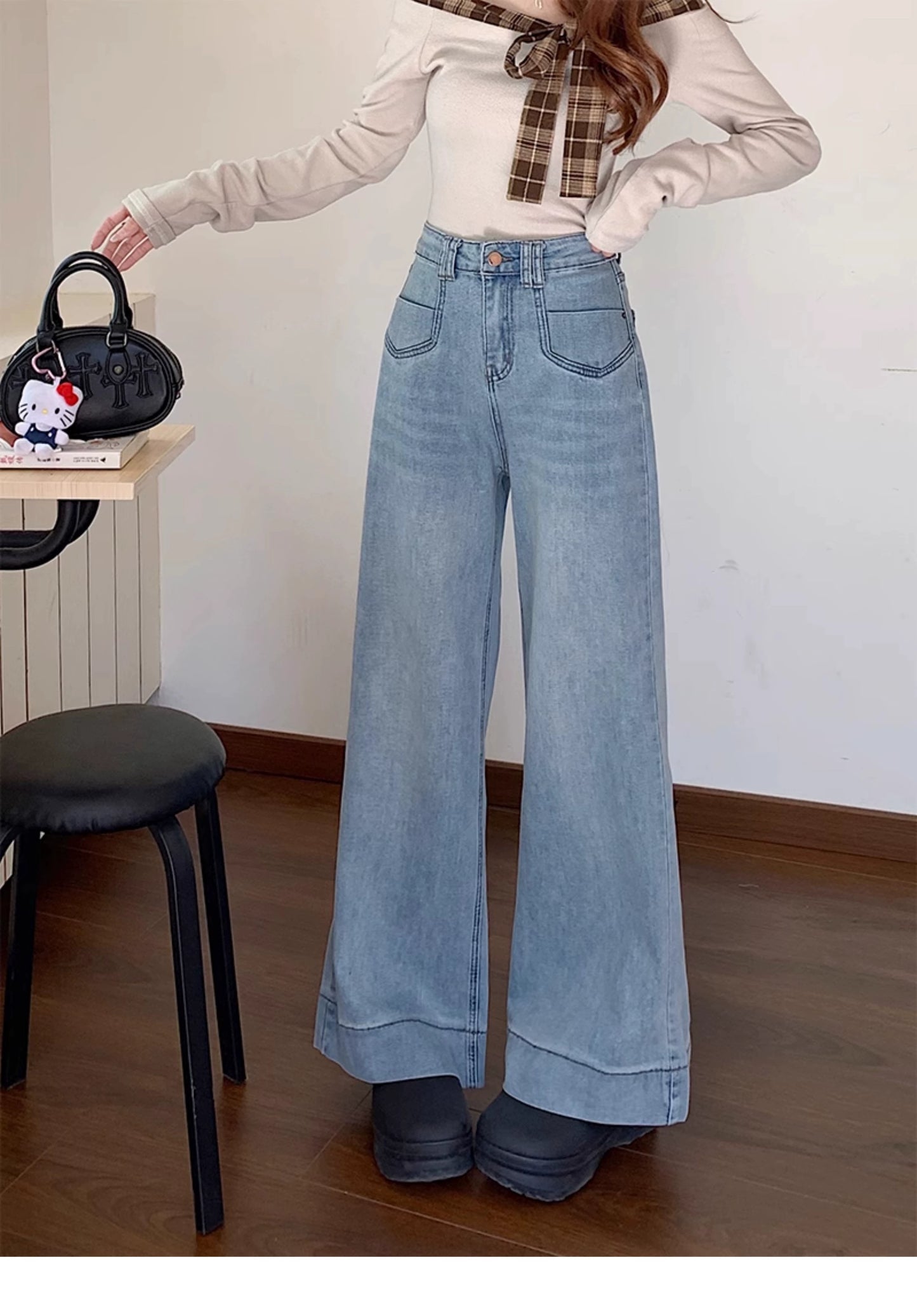 ストレートレッグデニムパンツ
