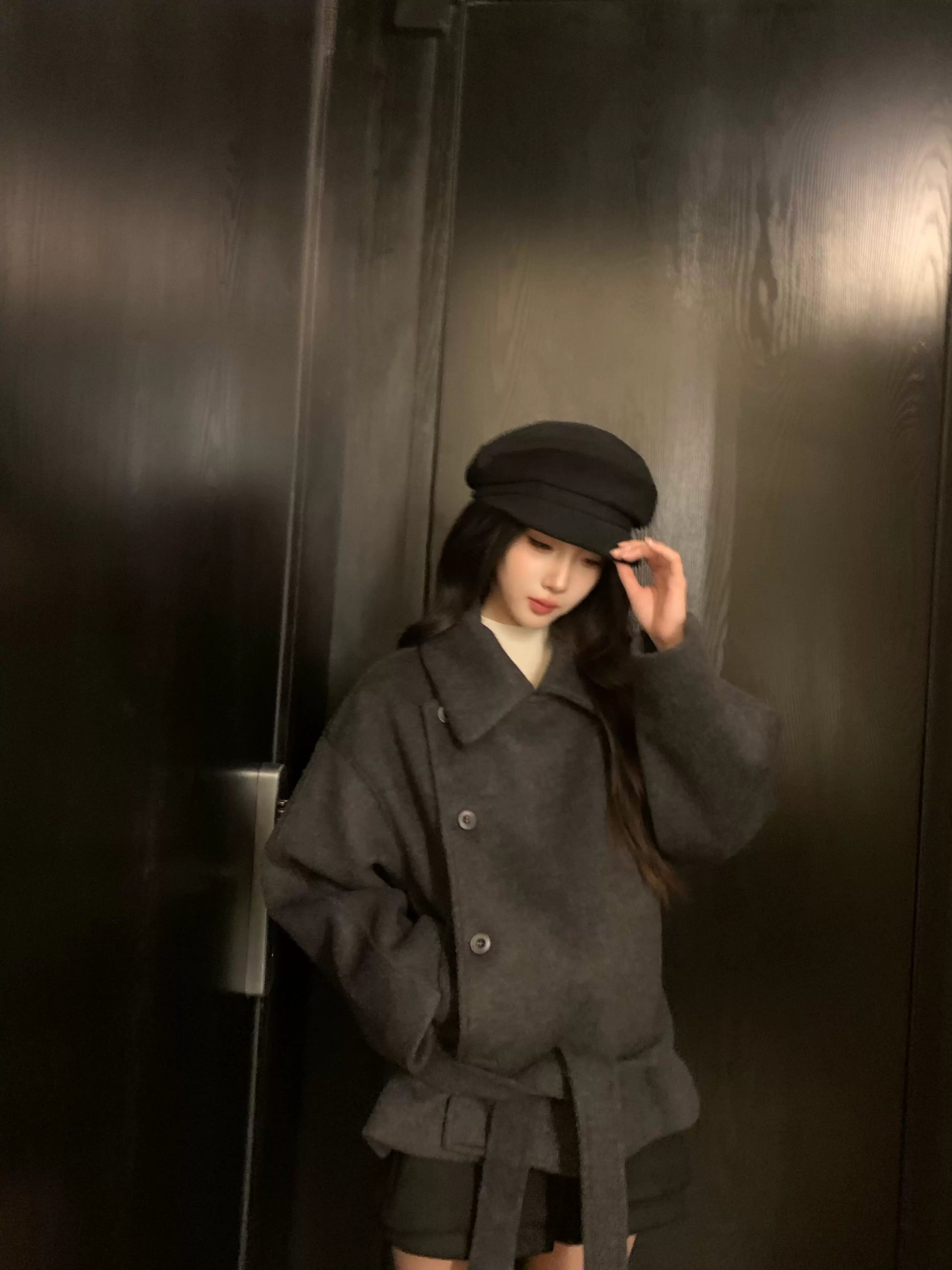 ルーズシルエットベルトコート