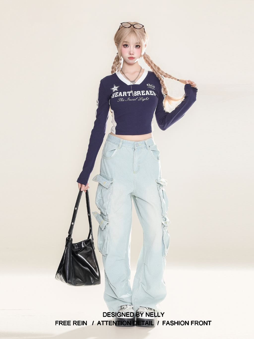 a lot of love tシャツ ロングスリーブ クロップドトップス
