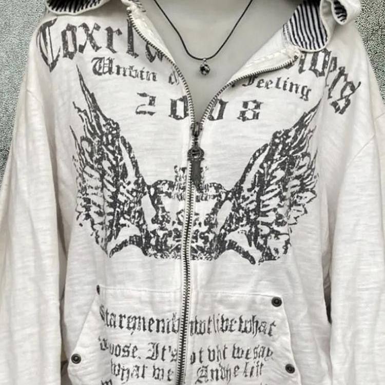 Y２K ヴィンテージ風ジップパーカー