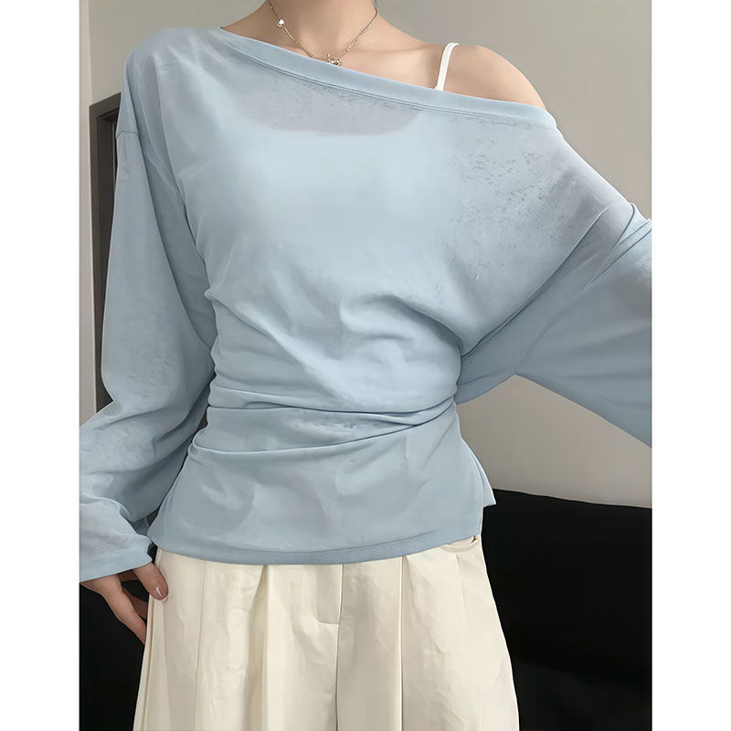 ウエストリボンオフショルロンT