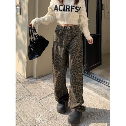レオパードデニムパンツ