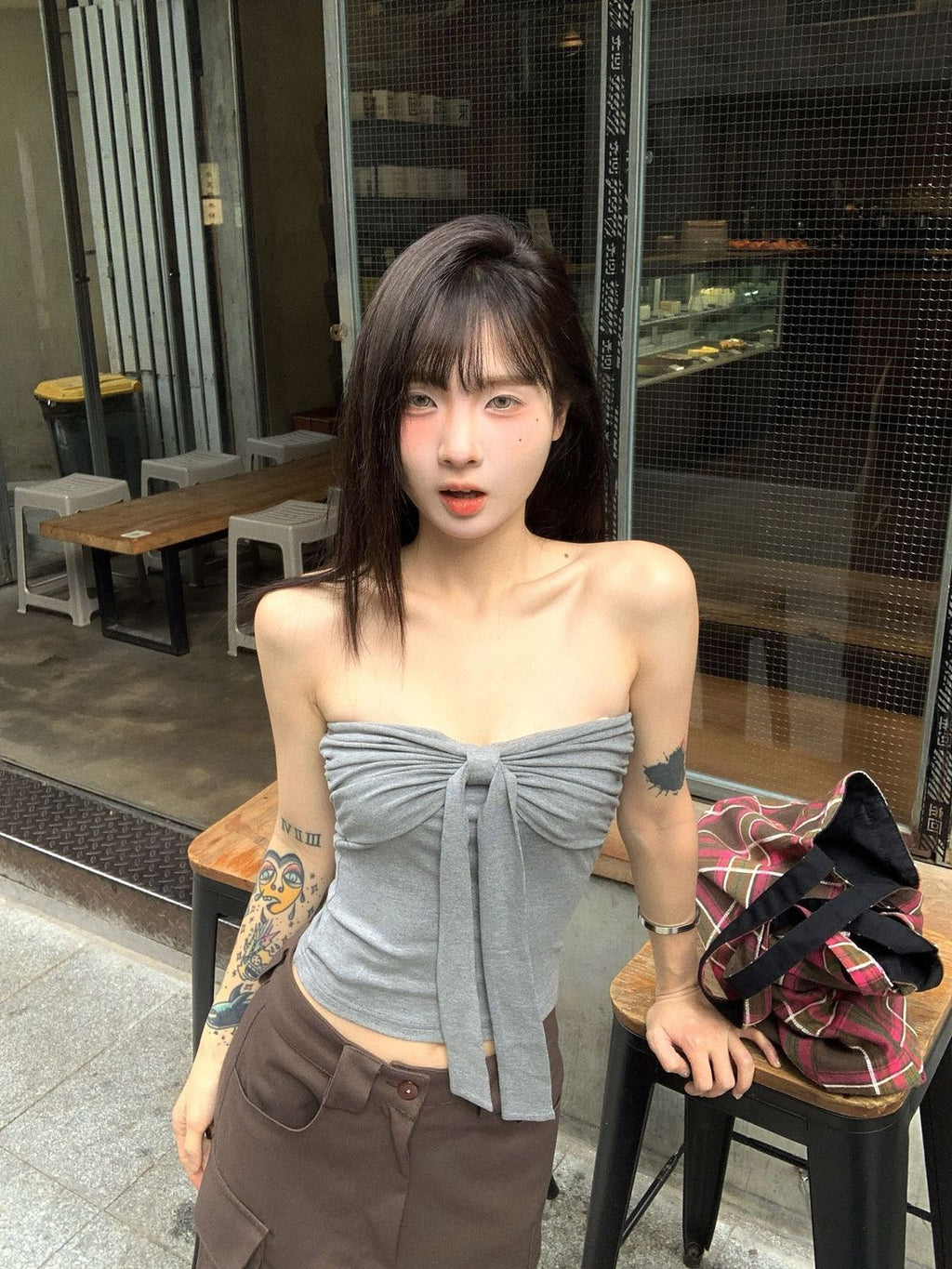 ツイストフロントチューブトップ