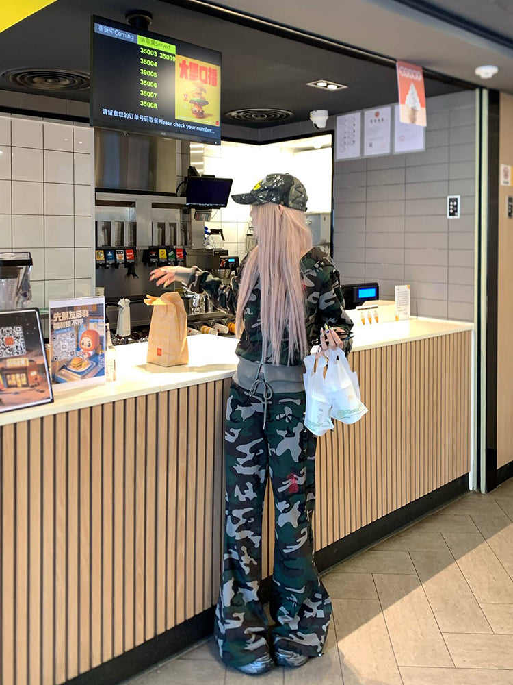 カモクロップドジップパーカー & スウェットパンツ KDS355