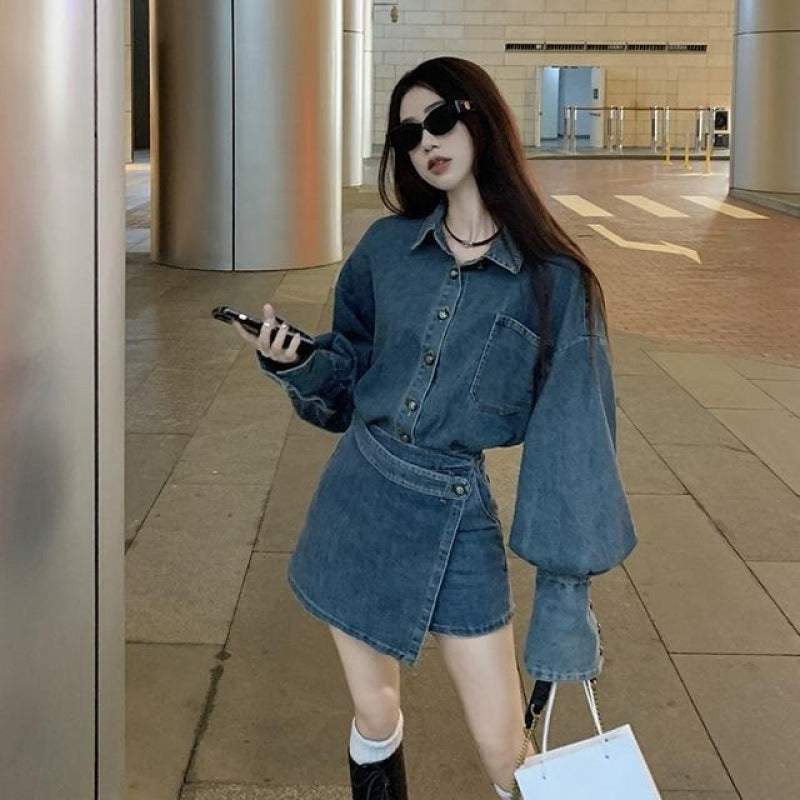 デニムラップミニセットアップ