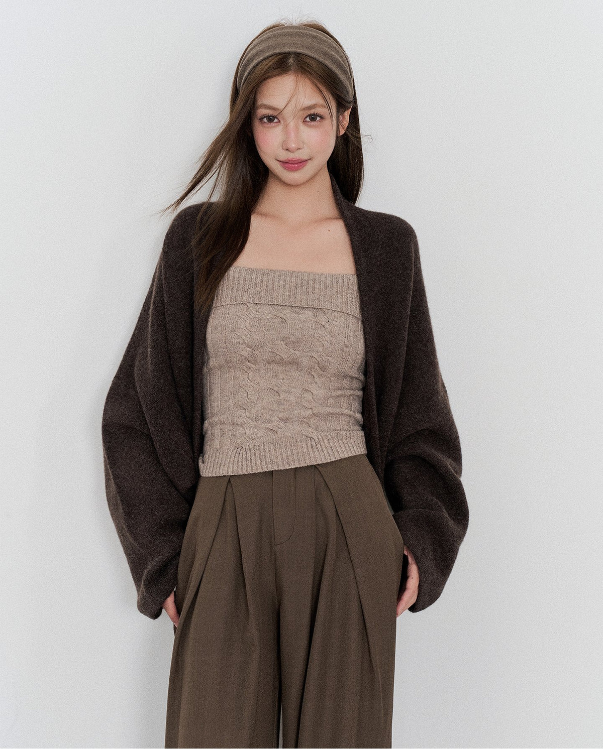 ケーブルニット キャミトップス