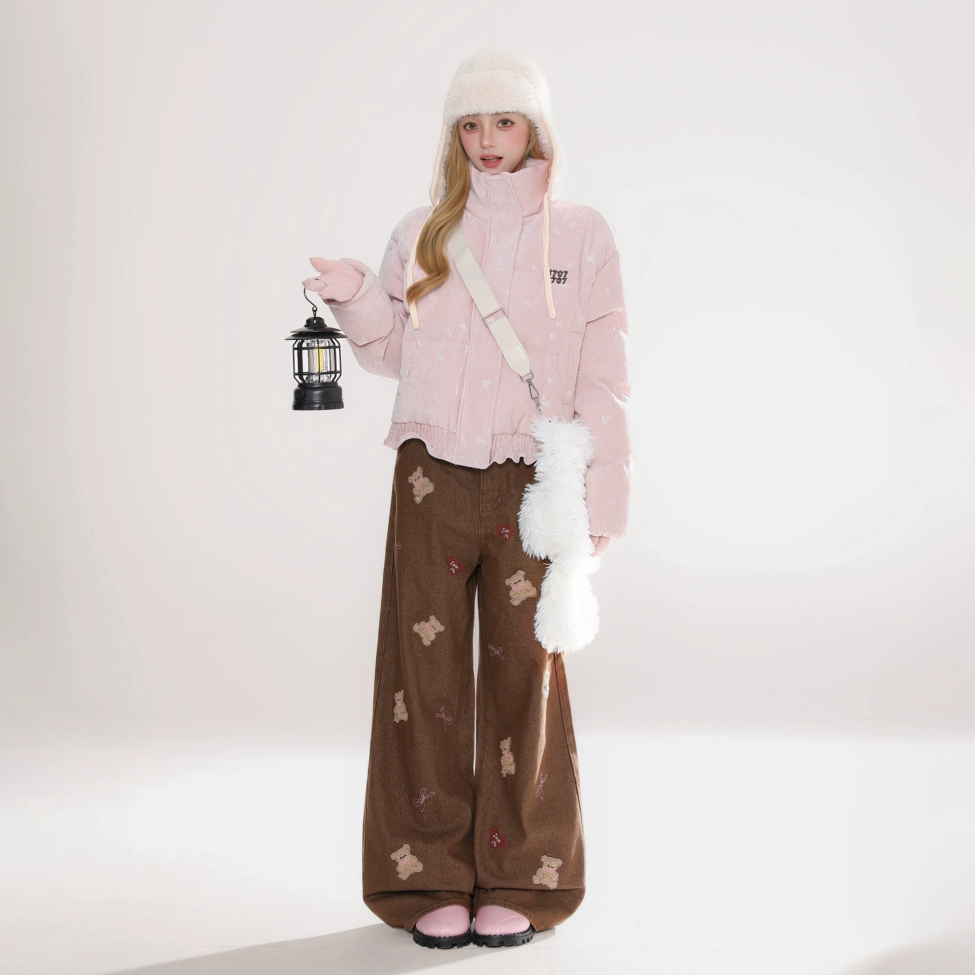 ピンクスノームードボアジャケット